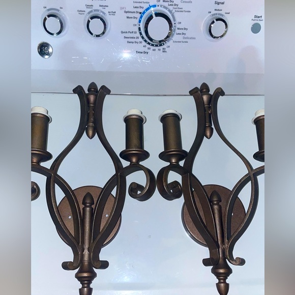 French neon classical 2 light wall fixtures - Picture 2 of 6